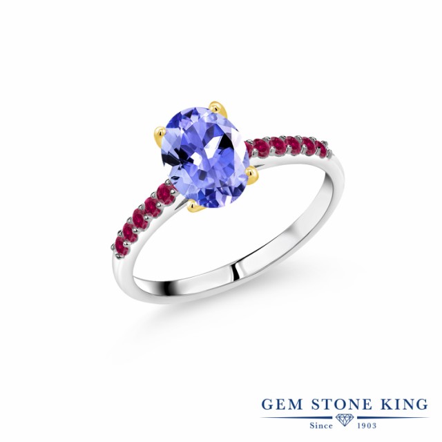 プルな 指輪 12月 誕生石 プレゼント 女の通販はau PAY マーケット - Gem Stone King ジュエリー専門 リング レディース 1.34カラット 天然石 タンザナイト 合成ルビー オーバル パヴェ 大粒 マルチストーン タンザナイ