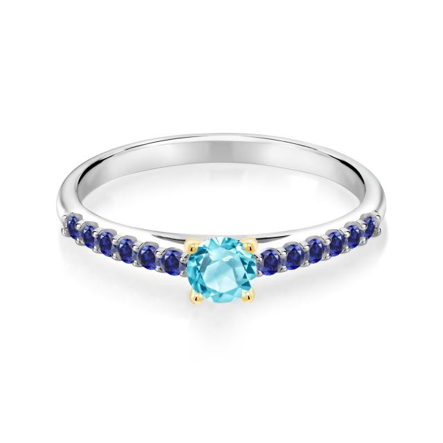 送料無料2022 指輪 パヴェ 小粒 マルチの通販はau PAY マーケット - Gem Stone King ジュエリー専門店 リング レディース 0.44カラット 天然 スイスブルートパーズ 合成サファイア 10金 ツートンゴールド(K10) 一粒 人気特価