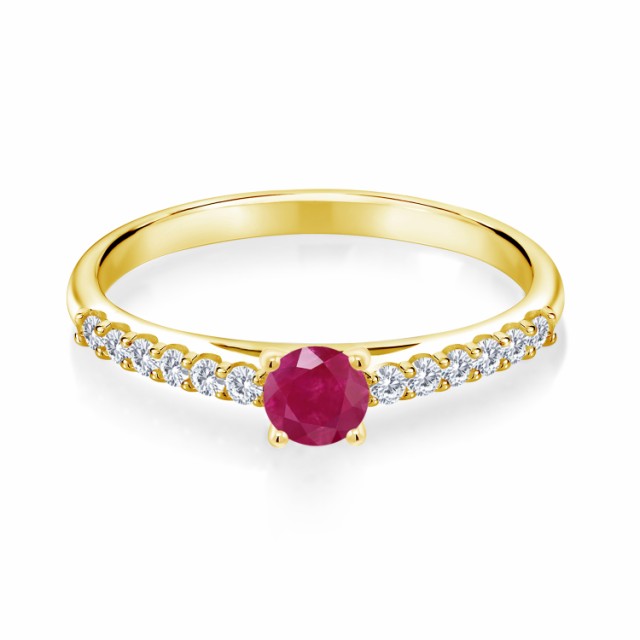 HOT安い 指輪 パヴェ 小粒 マルチストの通販はau PAY マーケット - Gem Stone King ジュエリー専門店 リング レディース 0.43カラット 天然 ルビー ラボグロウンダイヤモンド 10金 イエローゴールド(K10) 一粒 最新作得価