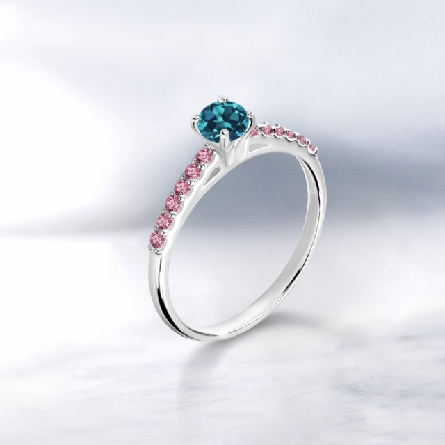 在庫お得 指輪 一粒 の通販はau PAY マーケット - Gem Stone King ジュエリー専門店 リング レディース 0.51カラット 天然 ロンドンブルートパーズ ピンクラボグロウンダイヤモンド 10金 ホワイトゴールド(K10) 定番好評