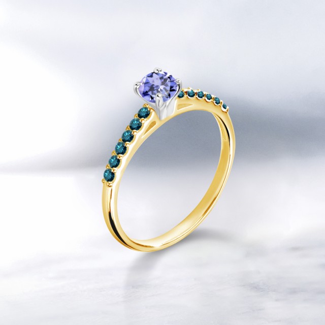 ラウンドブ 指輪 一粒 パヴェ 小粒 マルの通販はau PAY マーケット - Gem Stone King ジュエリー専門店 リング レディース 0.5カラット 天然石 タンザナイト 天然 ブルーダイヤモンド 10金 ツートンゴールド(K10) ゃれなジュ