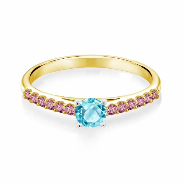 定番 指輪 一粒 パの通販はau PAY マーケット - Gem Stone King ジュエリー専門店 リング レディース 0.54カラット 天然 スイスブルートパーズ ピンクラボグロウンダイヤモンド 10金 ツートンゴールド(K10) 最安値国産
