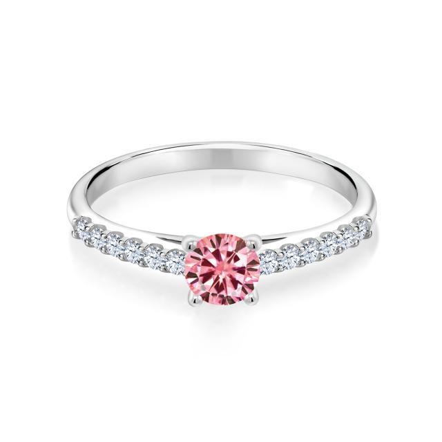 2022新品 指輪 一粒 パヴェ モアッサナの通販はau PAY マーケット - Gem Stone King ジュエリー専門 リング レディース 0.68カラット ピンク モアサナイト 合成ホワイトサファイア 10金 ホワイトゴールド(K10) 在庫新作