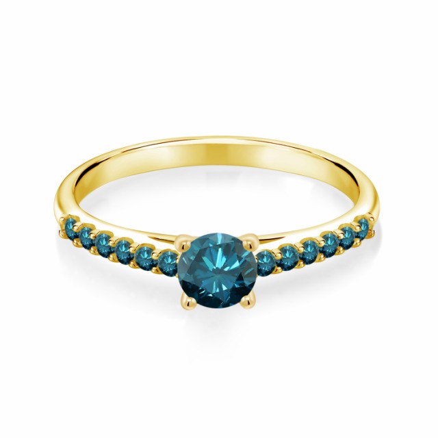 正規品HOT 指輪 リング レディース 0.75カラット 天然 ブルーダイヤモンド 10金 イエローゴールド(K10) 一粒 パヴェ ブルー ダイヤ マルチストーン の通販はau PAY マーケット - Gem Stone King ジュエリー専門店 特価超激得
