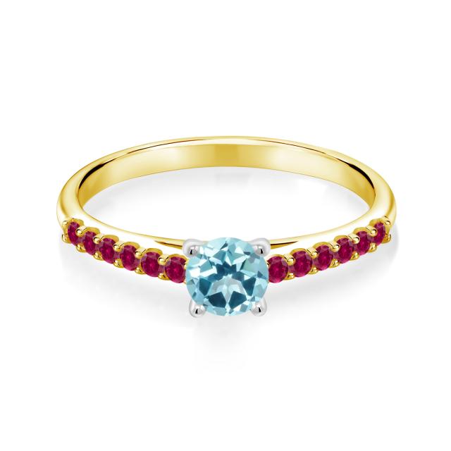 お得豊富な 指輪 一粒 パヴェ の通販はau PAY マーケット - Gem Stone King ジュエリー専門 リング レディース 0.8カラット 天然石 アイスブルートパーズ スワロフスキー 合成ルビー 10金 ツートンゴールド(K10) 新作新品