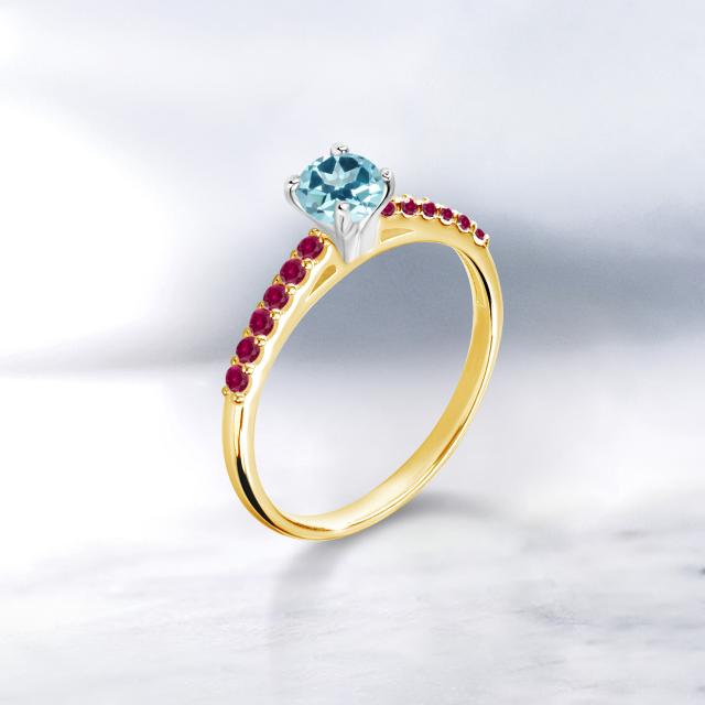 お得豊富な 指輪 一粒 パヴェ の通販はau PAY マーケット - Gem Stone King ジュエリー専門 リング レディース 0.8カラット 天然石 アイスブルートパーズ スワロフスキー 合成ルビー 10金 ツートンゴールド(K10) 新作新品