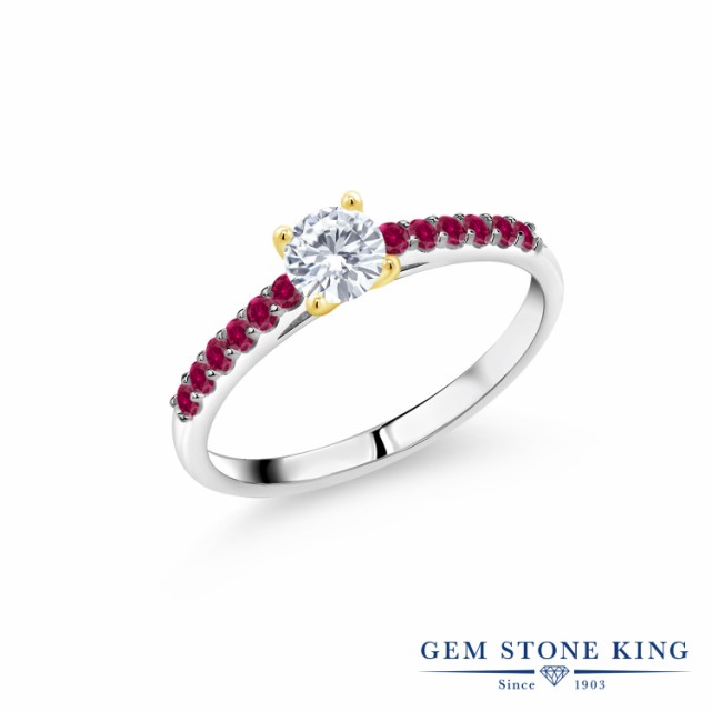 シーンを 指輪 合成ルビー 10金 ツートンゴールド(K10) 一粒 パの通販はau PAY マーケット - Gem Stone King ジュエリー専門店|商品ロッ リング レディース 0.68カラット Forever One GHI モアサナイト Charles & Colvard りするシン