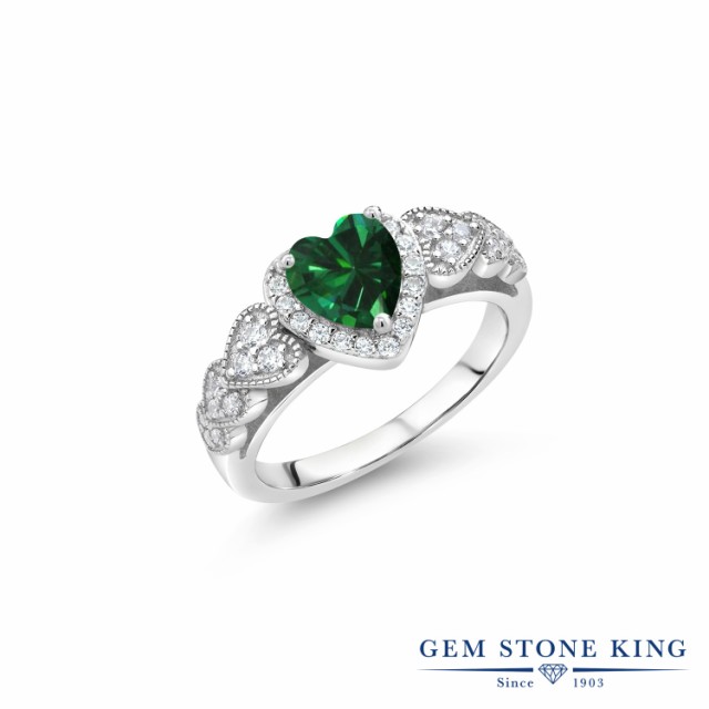 安い日本製 指輪 派手 マルチストーン 金属アレルギー対応の通販はau PAY マーケット - Gem Stone King ジュエリー専門店| リング レディース 1.13カラット ナノエメラルド シルバー925 ハート パヴェ かわいい 格安大人気