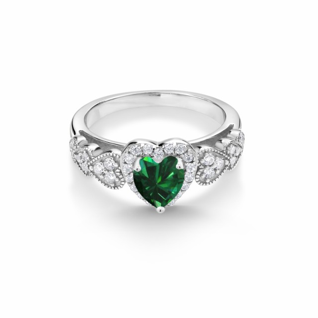 安い日本製 指輪 派手 マルチストーン 金属アレルギー対応の通販はau PAY マーケット - Gem Stone King ジュエリー専門店| リング レディース 1.13カラット ナノエメラルド シルバー925 ハート パヴェ かわいい 格安大人気
