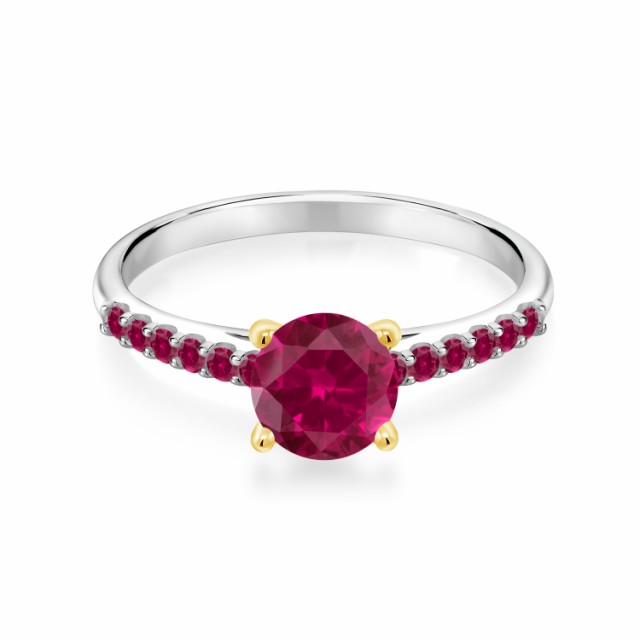 超激安通販 指輪 プレゼント 女性 彼女 の通販はau PAY マーケット - Gem Stone King ジュエリー専門店 リング レディース 1.18カラット 合成ルビー 10金 ツートンゴールド(K10) 一粒 パヴェ 大粒 マルチストーン 再入荷即納