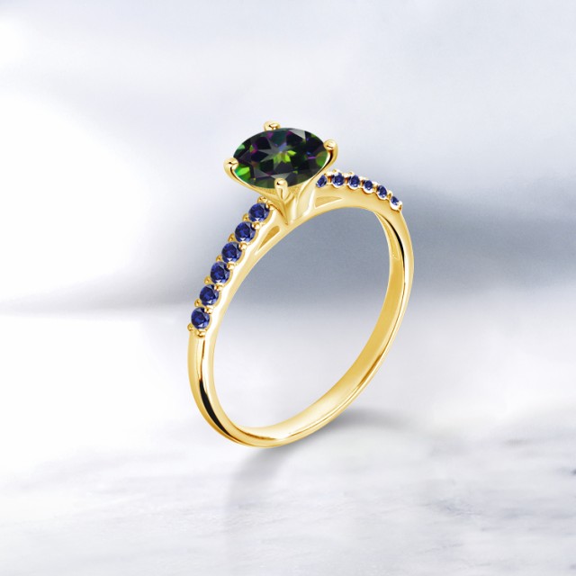 豊富な大人気 指輪 イエローゴールド(K10) 一粒 パヴェの通販はau PAY マーケット - Gem Stone King ジュエリー専門店 リング レディース 1.24カラット 天然石 ミスティックトパーズ (グリーン) 合成サファイア 10金 日本製即納