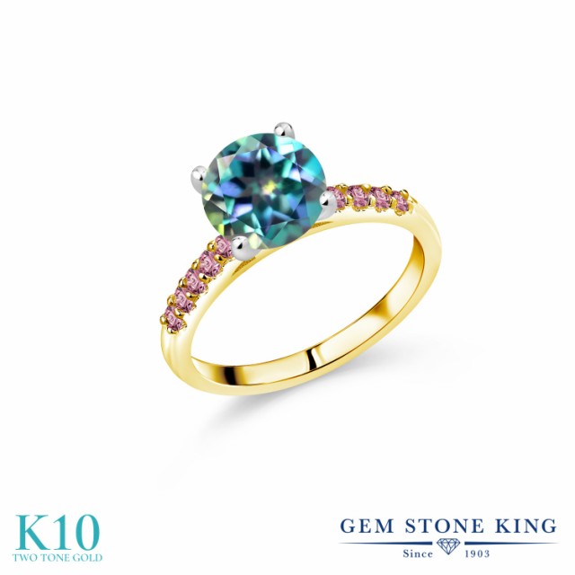 がおすすめ 指輪 10金 ツートンゴの通販はau PAY マーケット - Gem Stone King ジュエリー専門 リング レディース 2.38カラット 天然 ミスティックトパーズ (ミレニアムブルー) ピンクラボグロウンダイヤモンド のシンプル