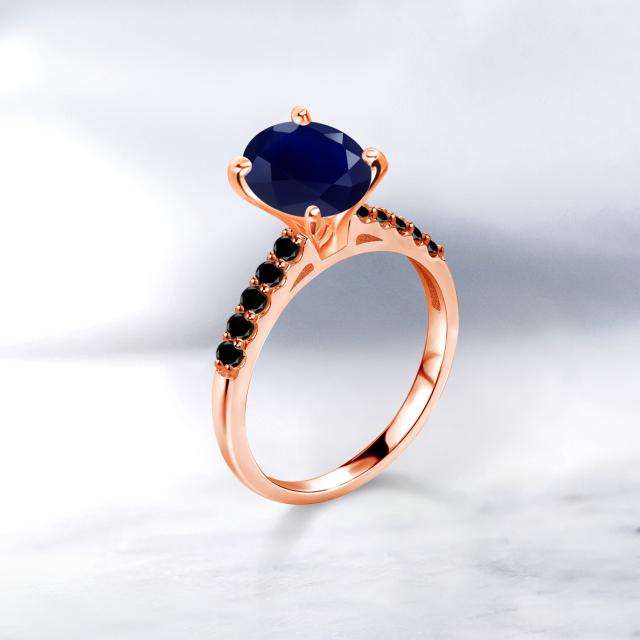 セール在庫 指輪 パヴェ 大粒 マルの通販はau PAY マーケット - Gem Stone King ジュエリー専門店 リング レディース 2.83カラット 天然 サファイア 天然ブラックダイヤモンド 10金 ピンクゴールド(K10) オーバル 限定SALE正規品