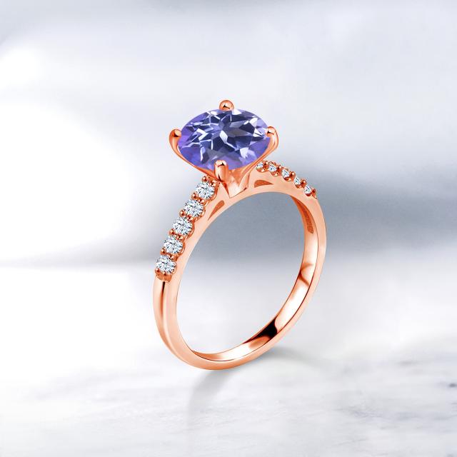 NEW人気 指輪 10金 ピンクゴールド(K10の通販はau PAY マーケット - Gem Stone King ジュエリー専門 リング レディース 2.4カラット 天然 ミスティックトパーズ (タンザナイトブルー) 合成ホワイトサファイア 即納得価