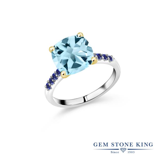 最新作即納⋾ 指輪 マルチストーン 天然石 11月 誕生の通販はau PAY マーケット - Gem Stone King ジュエリー専門 リング レディース 4.7カラット 天然 スカイブルートパーズ 合成サファイア スクエア パヴェ 大粒 2022