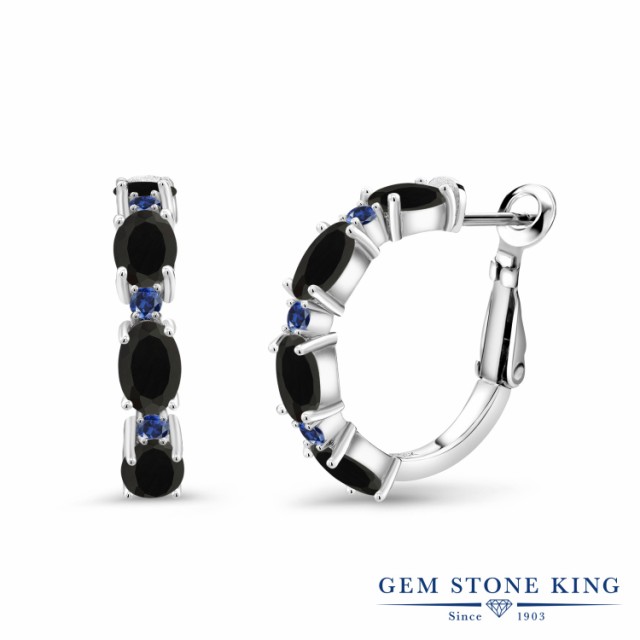 豊富な高品質 ピアス 細身 天然石 8月 誕生石 金の通販はau PAY マーケット - Gem Stone King ジュエリー専門店 レディース 3.47カラット 天然 オニキス 合成サファイア シルバー925 小粒 フープ レバーバック 華奢 送料無料新作