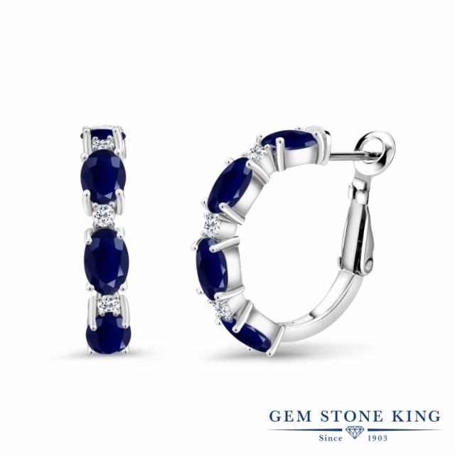 しています➪ ピアス 天然石 9月 誕生石 金属アレルギの通販はau PAY マーケット - Gem Stone King ジュエリー専門 レディース 4.68カラット 天然 サファイア トパーズ シルバー925 フープ レバーバック 華奢 細身 りするフー