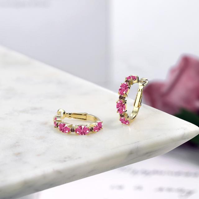 大得価格安 ピアス レディース 3.62カラット スワロフスキージルコニア (ピンク) シルバー925 イエローゴールドコーティング CZ 小粒 フープ レバーの通販はau PAY マーケット - Gem Stone King ジュエリー専門店 得価最新品