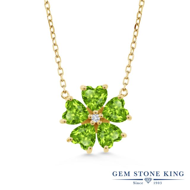 お買い得SALE ネックレス ハート フの通販はau PAY マーケット - Gem Stone King ジュエリー専 レディース 3.86カラット 天然石 ペリドット ラボグロウンダイヤモンド シルバー925 イエローゴールドコーティング 大特価在庫