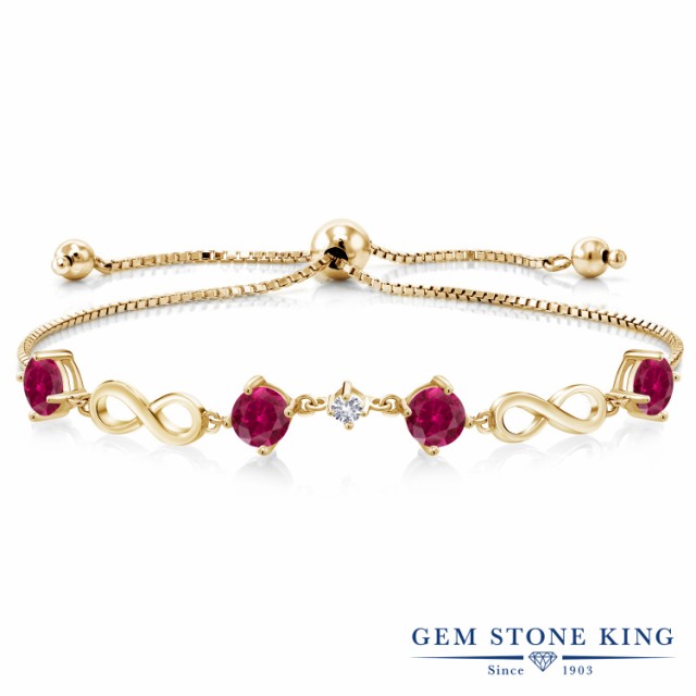 通販人気 ブレスレット テニスブレスレッの通販はau PAY マーケット - Gem Stone King ジュエリー専 レディース 4.05カラット 合成ルビー 合成ホワイトサファイア シルバー925 イエローゴールドコーティング 通販安い