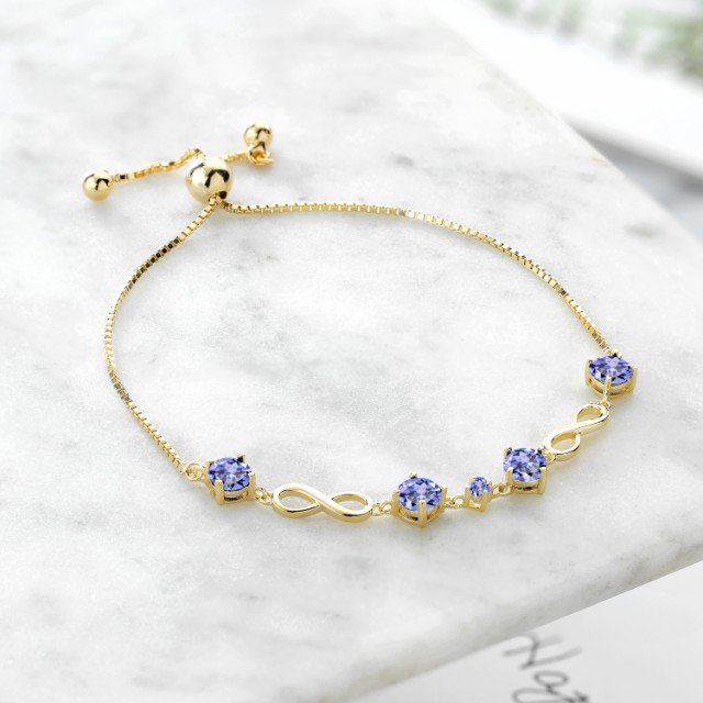 超激安好評 ブレスレット インフィニの通販はau PAY マーケット - Gem Stone King ジュエリー専門 レディース 1.92カラット 天然石 タンザナイト シルバー925 イエローゴールドコーティング テニスブレスレット 低価SALE