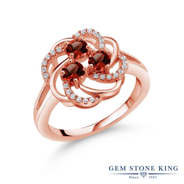 大人気 指輪 リング レディース 1 11カラット 天然 ガーネット シルバー925 ピンクゴールドコーティング フラワー 花 3連 小粒 大ぶり 大きめ マ 爆安プライス Ogytech Com