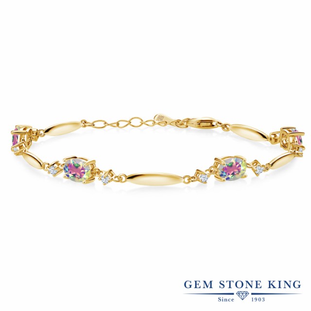 お得即納 ブレスレット の通販はau PAY マーケット - Gem Stone King ジュエリー専門 レディース 4.24カラット 天然石 ミスティックトパーズ (マーキュリーミスト) シルバー925 イエローゴールドコーティング 定番最新作