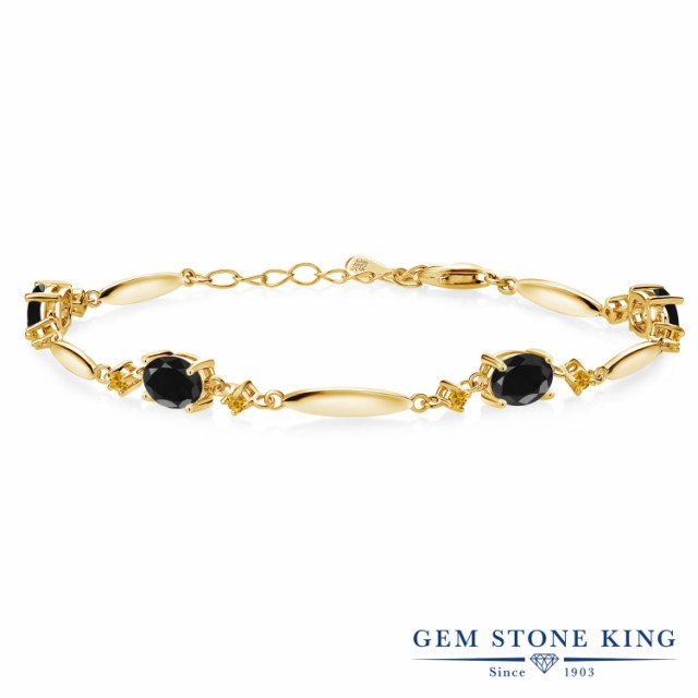 数量限定安い ブレスレット テニの通販はau PAY マーケット - Gem Stone King ジュエリー専 レディース 4.8カラット 天然 ブラックサファイア 合成イエローサファイア シルバー925 イエローゴールドコーティング HOT格安