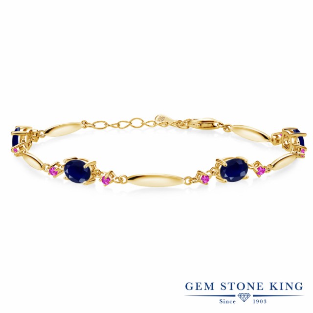 新品最新作 ブレスレット テニスブレスレットの通販はau PAY マーケット - Gem Stone King ジュエリー専 レディース 4.4カラット 天然 サファイア ピンクサファイア シルバー925 イエローゴールドコーティング 限定SALE