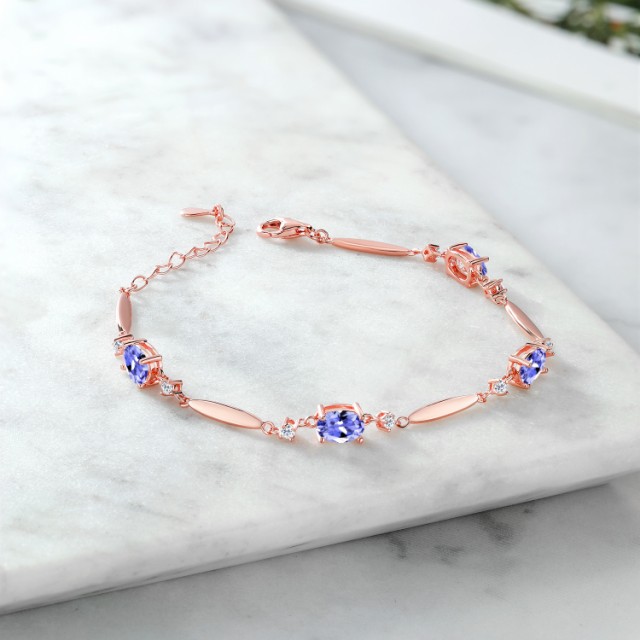安い大得価 ブレスレット ピンクゴールドコーティング テニスブレスレットの通販はau PAY マーケット - Gem Stone King ジュエリー専 レディース 3.32カラット 天然石 タンザナイト 天然 トパーズ シルバー925 超激得100%新品