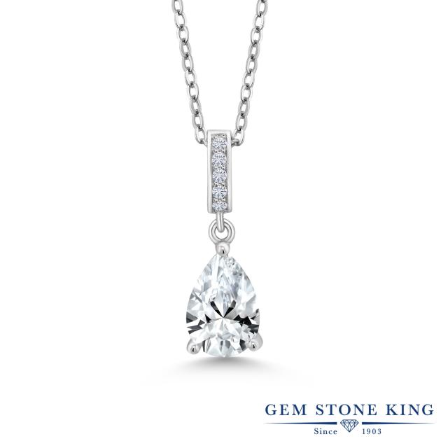 プロング㊑ ネックレス ドロップ 大粒 金属アレルの通販はau PAY マーケット - Gem Stone King ジュエリー専門 レディース 1.04カラット 合成ホワイトサファイア ペンダント モアサナイト シルバー925 雫 しずく ⓽ョンがおし
