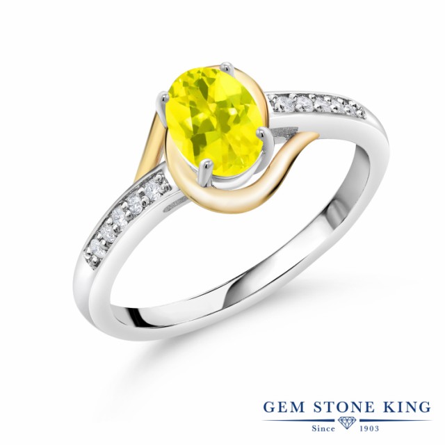 超激得在庫 指輪 カーブライン マルチの通販はau PAY マーケット - Gem Stone King ジュエリー専 リング レディース 0.88カラット 天然石 ミスティックトパーズ (イエロー) ラボグロウンダイヤモンド オーバル 特価大人気