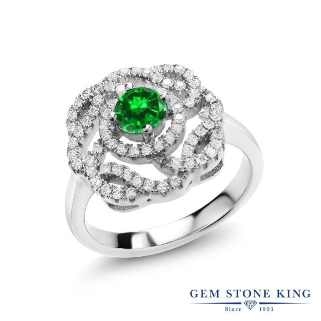 プレゼント 指輪 大ぶり 大きめ クラスター 金属アレルギの通販はau PAY マーケット - Gem Stone King ジュエリー専門 リング レディース 1.87カラット ナノエメラルド シルバー925 フラワー 花 透かし 編み込み てのジュエ