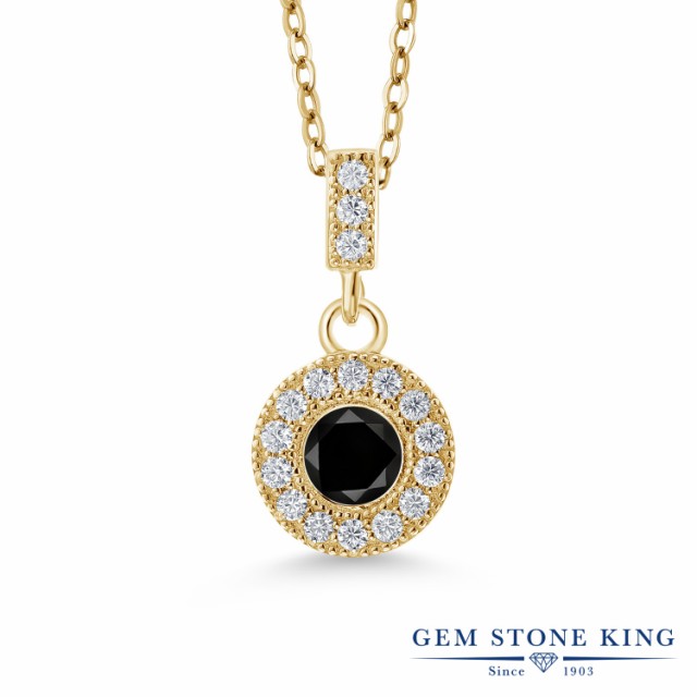 される ネックレス サの通販はau PAY マーケット - Gem Stone King ジュエリー専門 レディース 0.72カラット 天然ブラックダイヤモンド ペンダント モアサナイト シルバー925 イエローゴールドコーティング エリー
