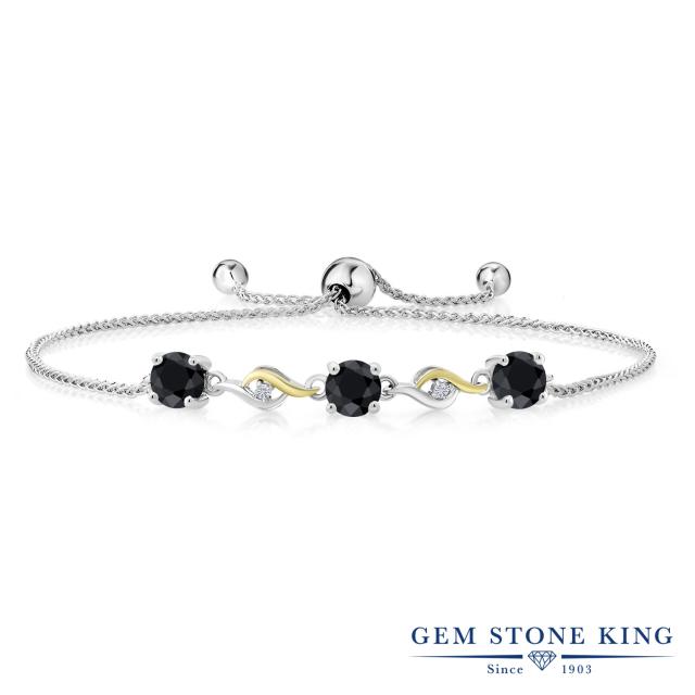 通販限定品 ブレスレット 誕生石 金属アレルギー対応の通販はau PAY マーケット - Gem Stone King ジュエリー専門 レディース 2.09カラット 天然 ブラックサファイア ラボグロウンダイヤモンド 3連 天然石 9月 格安国産
