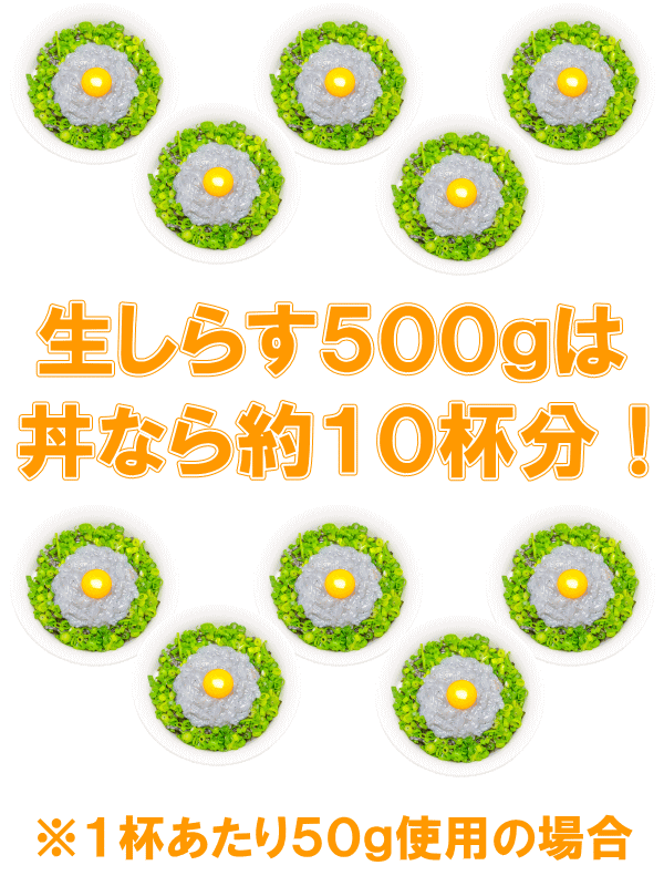 生しらす300gは丼なら約6杯分