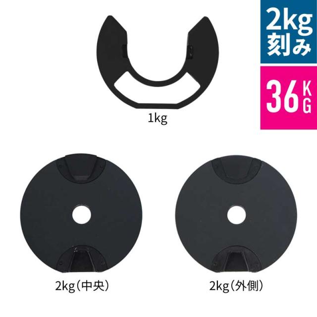 フレックスベル2kg刻み36kgプレートブラック3種