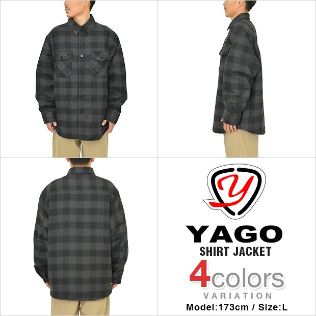 YAGO ジャケット シャツジャケット キルティングジャケット FLANNEL