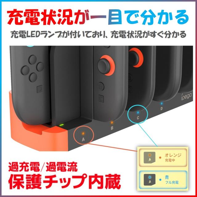 【送料無料】
有機EL スイッチ本体 USBポート に差し込むだけ joycon Joy-Conスイッチ充電 4台 2台 同時充電 父の日 プレゼント
