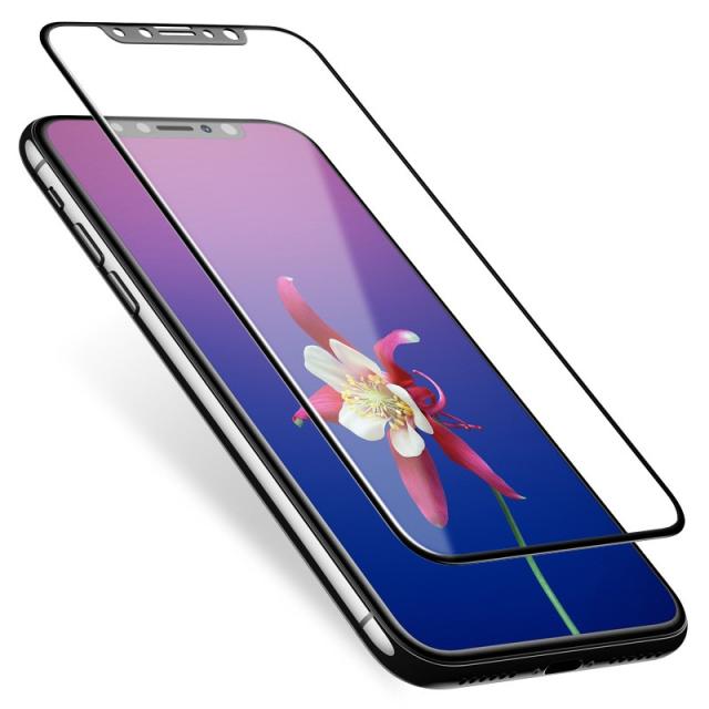 iPhone X iPhone XS ブルーライトカット 全面保護 強化ガラス 画面フィルム