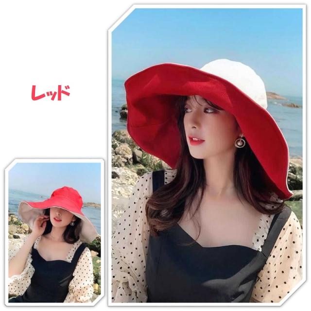 つば広帽子 レディース 折りたたみ UVカット ファッション小物 お洒落
