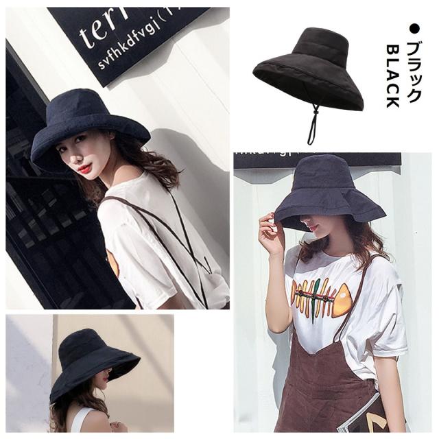 つば広帽子 レディース 折りたたみ UVカット ファッション小物 お洒落