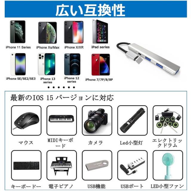 【送料無料】iPhone iPad 変換アダプタ OTG ケーブル