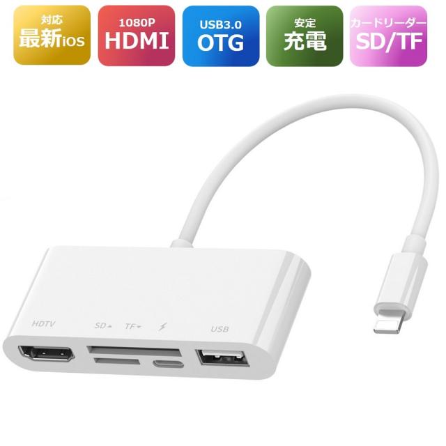 【送料無料】iPhone iPad 変換アダプタ OTG ケーブル