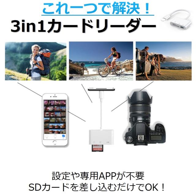 【送料無料】iPhone iPad 変換アダプタ OTG ケーブル
