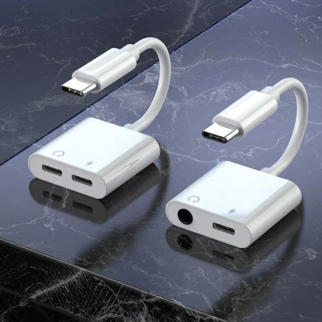 Type-C 変換ケーブル 3.5mm イヤホンジャック 変換アダプタ 音楽再生 同時充電