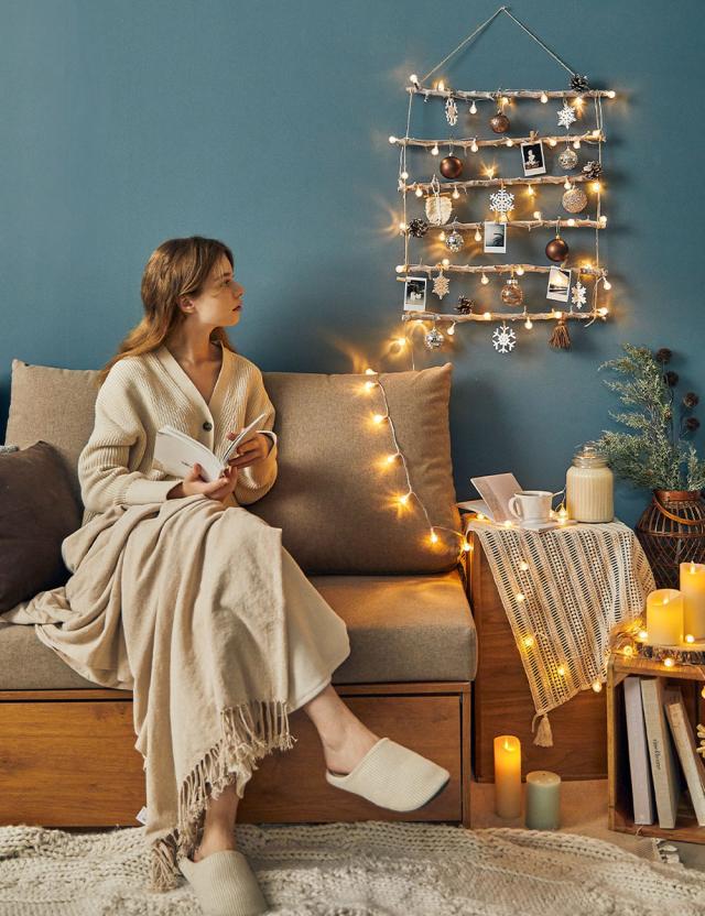 壁掛けツリー アンティークブラウン L おしゃれ照明 インテリア雑貨 クリスマス クリスマスツリー