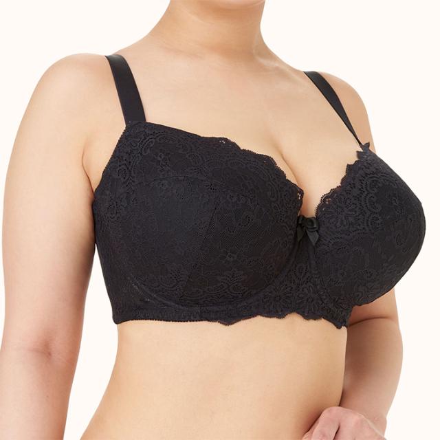 【NEW】お試しブラ 黒 3/4カップ・丸胸