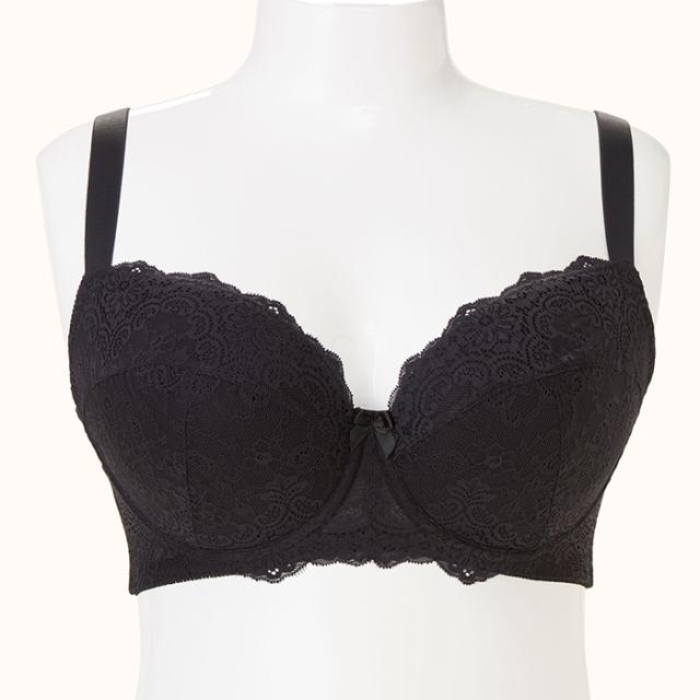 【NEW】お試しブラ 黒 3/4カップ・丸胸