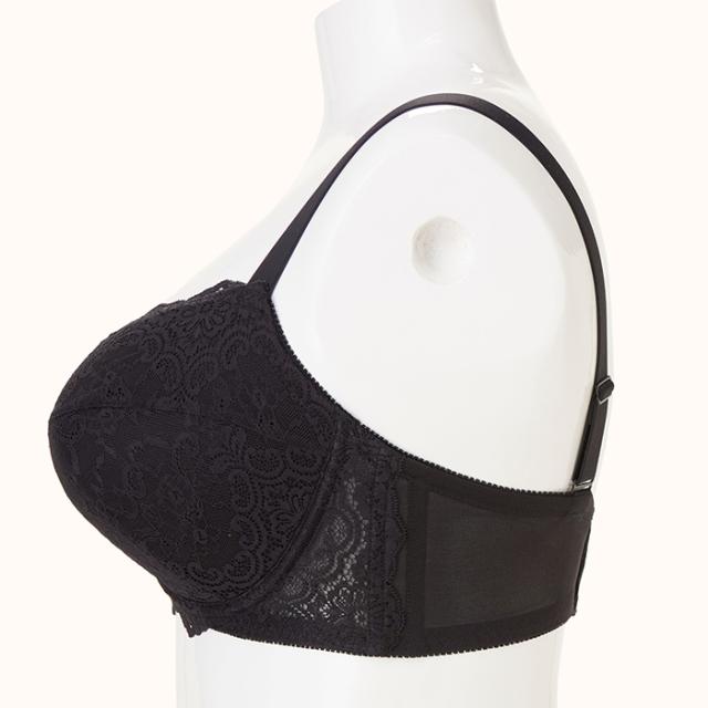 【NEW】お試しブラ 黒 3/4カップ・丸胸